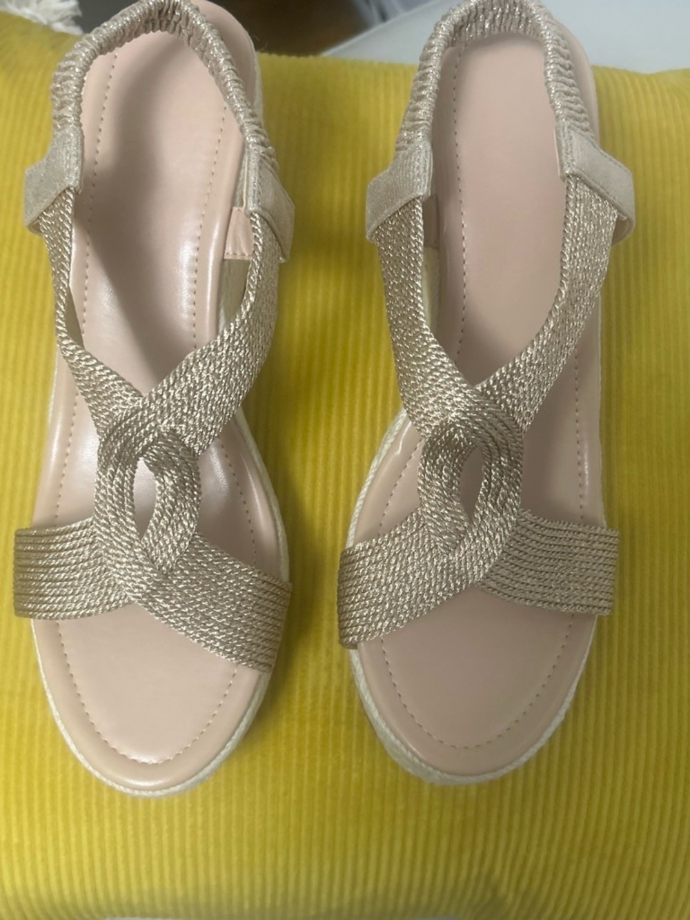 Braided Slingback Sandals in Gold - Comfortable Women's Sandals